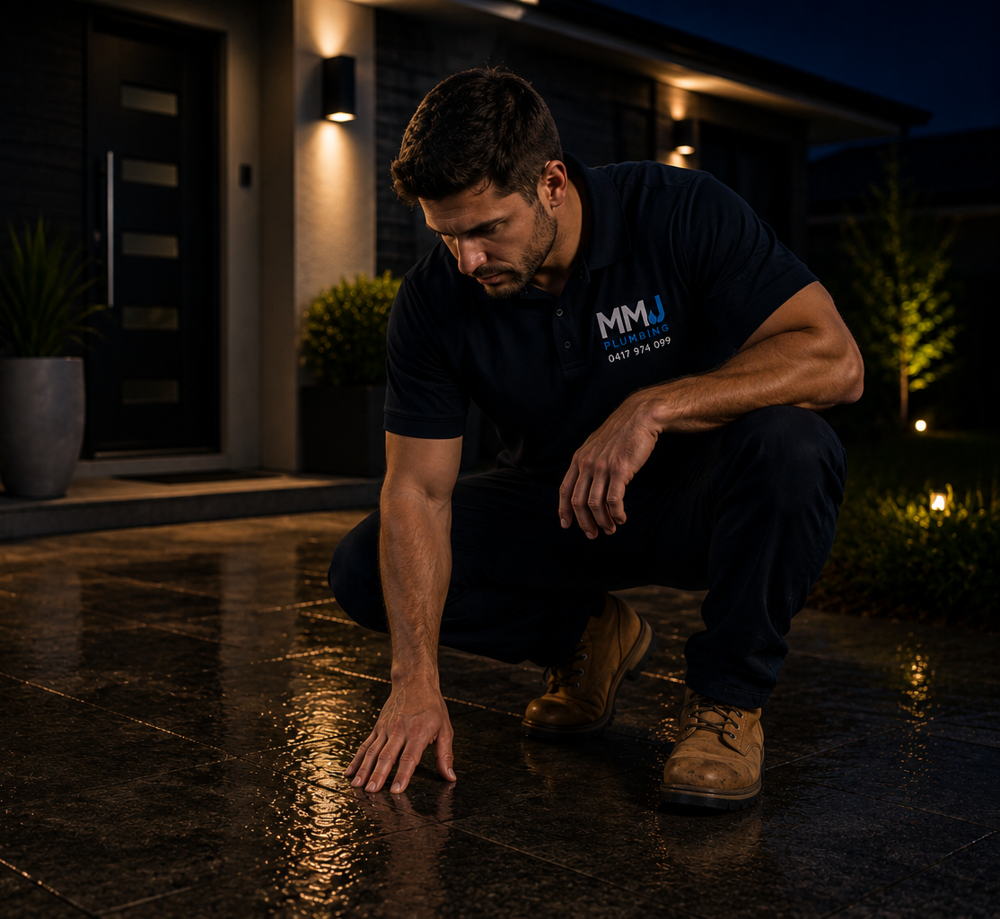 MMJ Plumbing emergency plumber completing a plumbing repair in a Sydney home